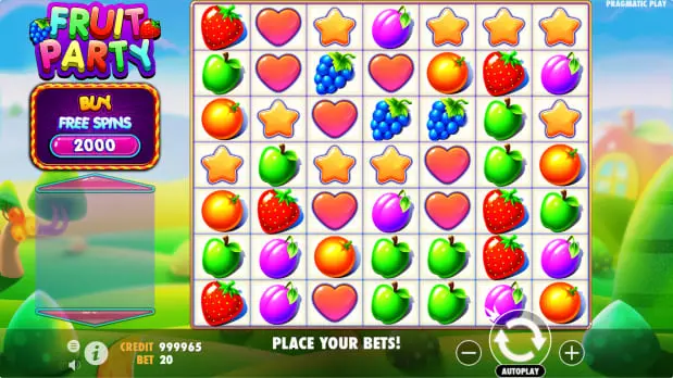 Symbol collection in Fruit Party slot game
